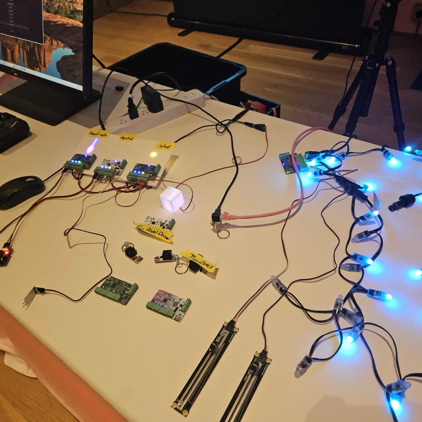 Interactive sensor demo with addressable LEDs